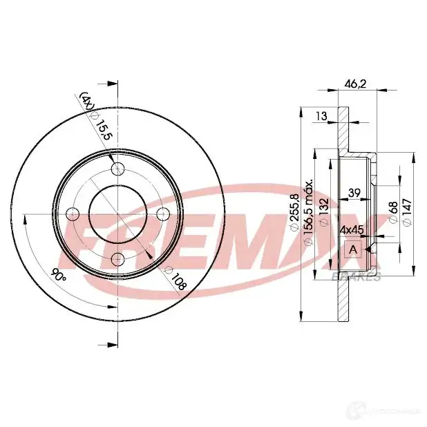 Тормозной диск FREMAX bd3632 Y JJDD 2886788