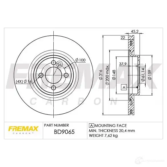 Тормозной диск FREMAX BB 65E 2887739 bd9065 изображение 0