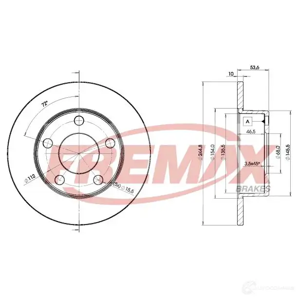 Тормозной диск FREMAX 2886524 1K3W L6K bd2800