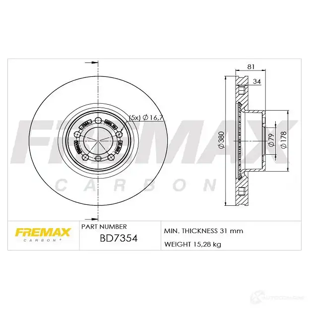 Тормозной диск FREMAX 2887566 9PU 3EAL bd7354