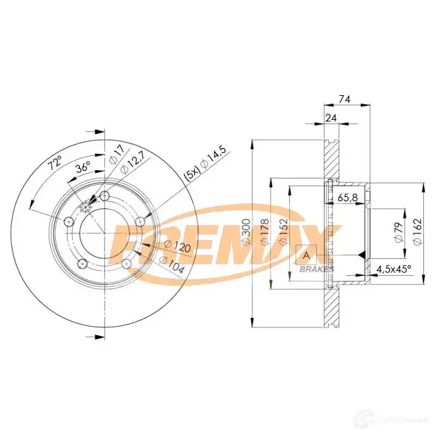 Тормозной диск FREMAX 2886710 bd3405 Y2 6ZN8D