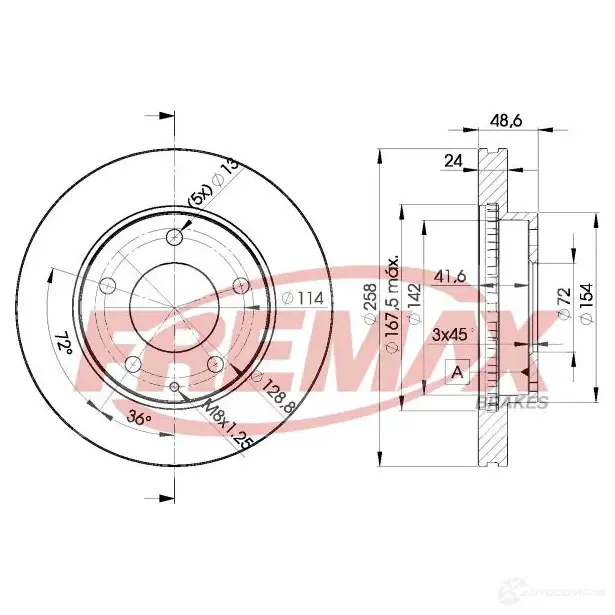 Тормозной диск FREMAX SCV HIC 2886644 bd3258