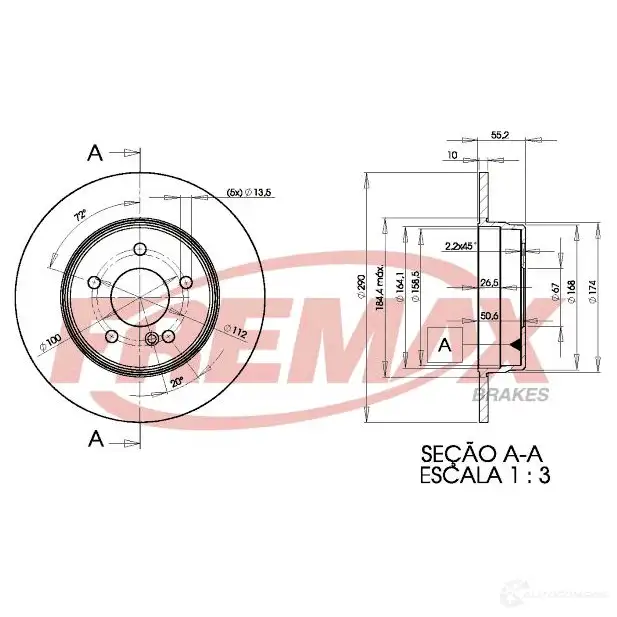 Тормозной диск FREMAX K BO5M 2886715 bd3412