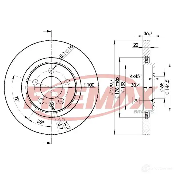 Тормозной диск FREMAX Q7HO 9X 2887278 bd5603