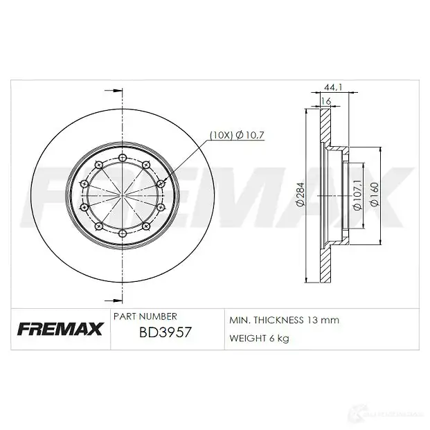 Тормозной диск FREMAX B51N A 2886808 bd3957 изображение 0