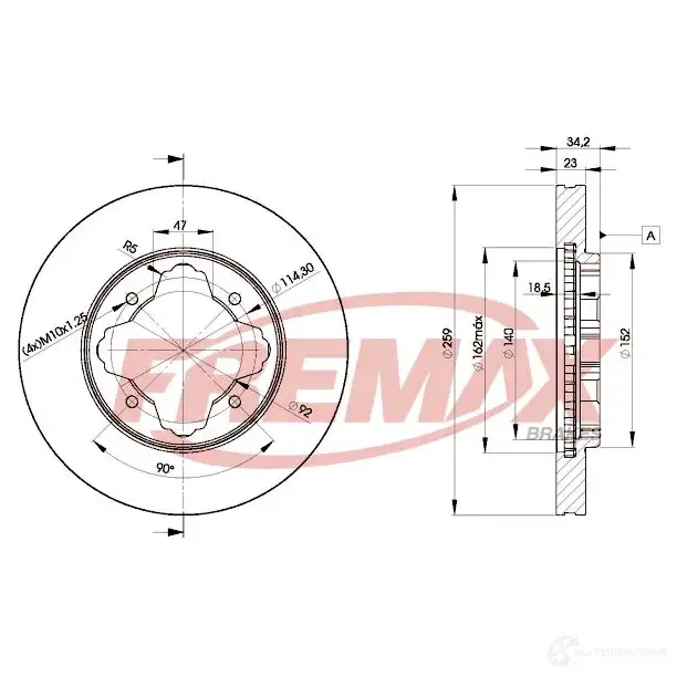 Тормозной диск FREMAX bd0836 WGEO L 2886214