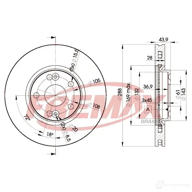 Тормозной диск FREMAX UZOUL6 D 2887345 bd6029