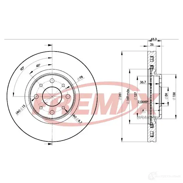 Тормозной диск FREMAX bd5546 2887263 9XNOZ R5 изображение 0