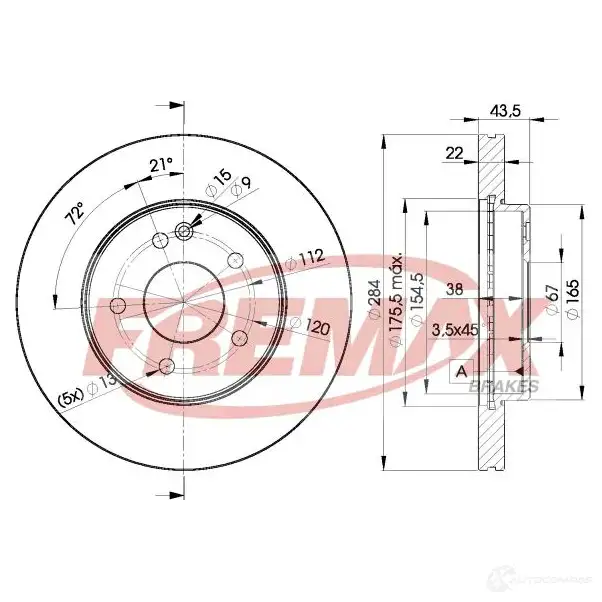 Тормозной диск FREMAX bd3182 OZ C82TW 2886630 изображение 0