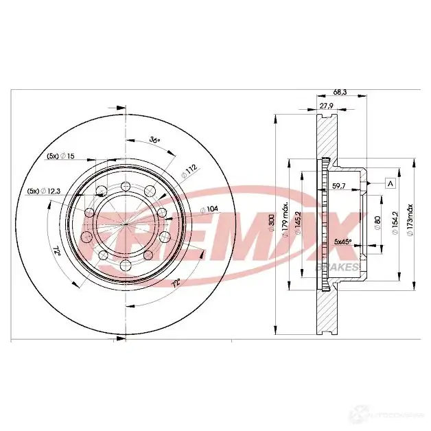 Тормозной диск FREMAX bd0805 WB JW62 2886208 изображение 0