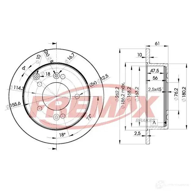 Тормозной диск FREMAX bd2905 2886560 XLW3 HG5