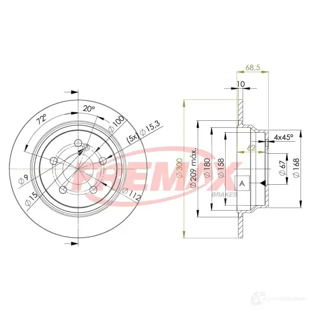 Тормозной диск FREMAX bd0413 5DC2 H 2886165