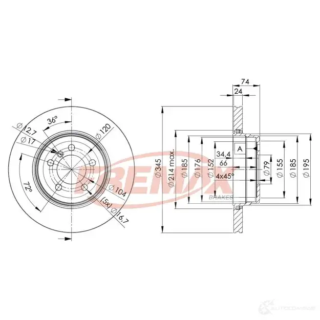 Тормозной диск FREMAX 2886713 bd3409 TZ6 X5 изображение 0