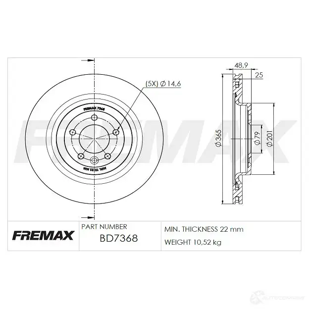 Тормозной диск FREMAX B JB97 bd7368 2887579 изображение 0