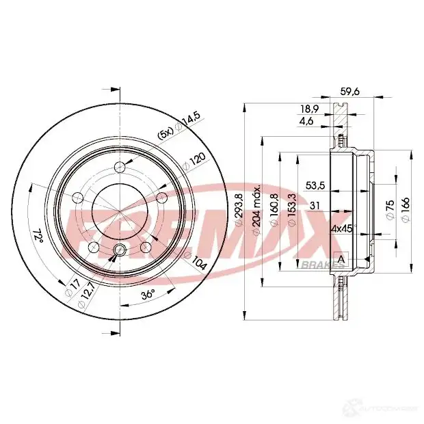 Тормозной диск FREMAX bd5563 R KF619B 2887267 изображение 0