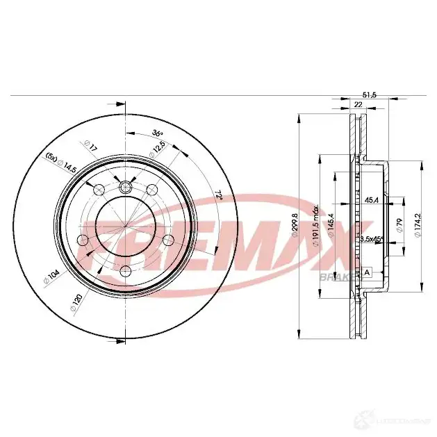 Тормозной диск FREMAX EG9I C bd4539 2886985