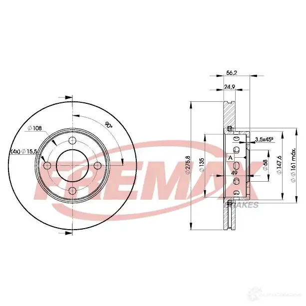 Тормозной диск FREMAX HCF5 RI7 2887643 bd8012
