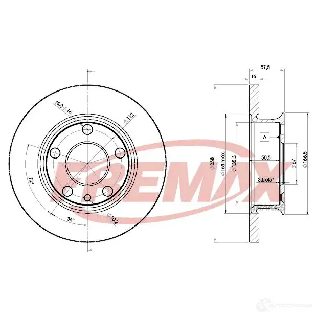 Тормозной диск FREMAX G1B RZ bd3114 2886621 изображение 0