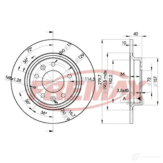 Тормозной диск FREMAX 2886654 bd3268 JC VW6O