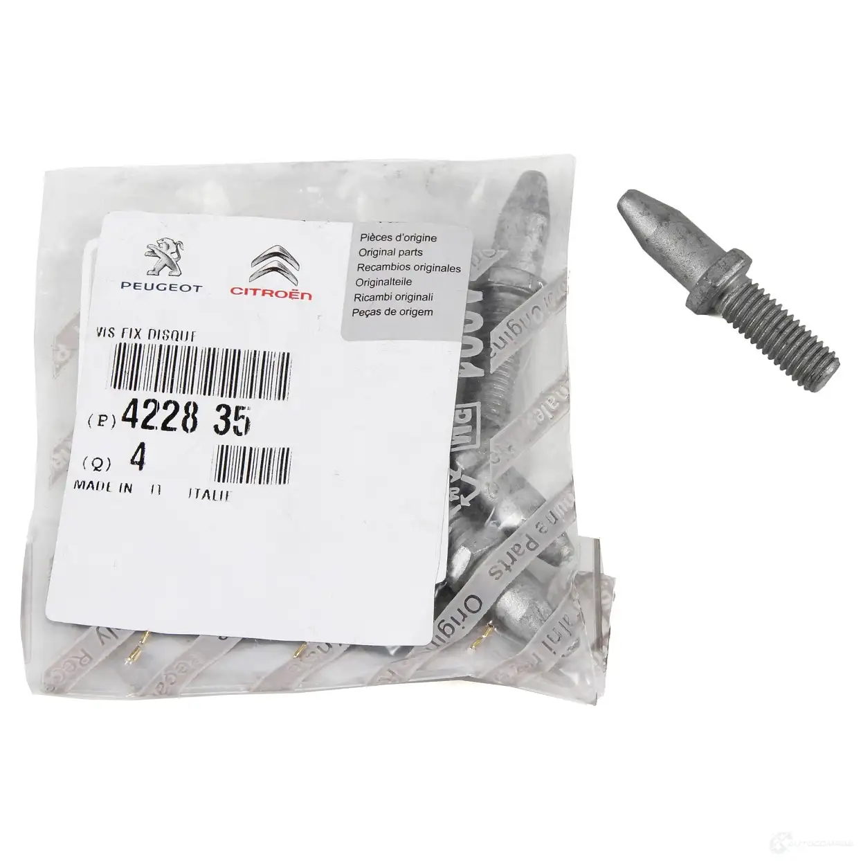 Оригинальная шпилька тормозного диска CITROEN/PEUGEOT 25077152 422835 X QN2D1 - Изображение 1