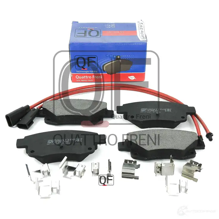 Колодки тормозные сзади с электродатчиком и пружинами ford transit 2006 QUATTRO FRENI 1233296702 QF64750 QBXQ JD9 - Изображение 1