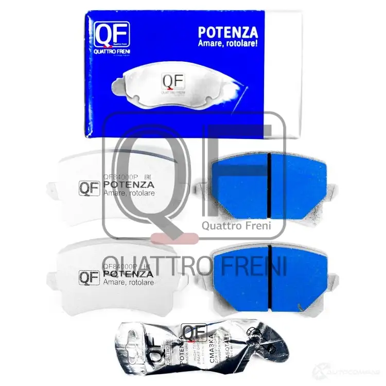 Колодки тормозные дисковые сзади potenza premium series, audi volkswagen QUATTRO FRENI 1439954703 QF84000P YXW4 7W изображение 0