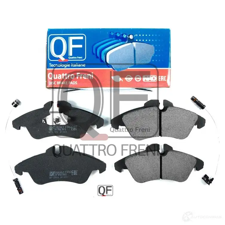 Колодки тормозные дисковые спереди с эл датчиком QUATTRO FRENI 1439949529 QF500121 UN6 OJM изображение 0