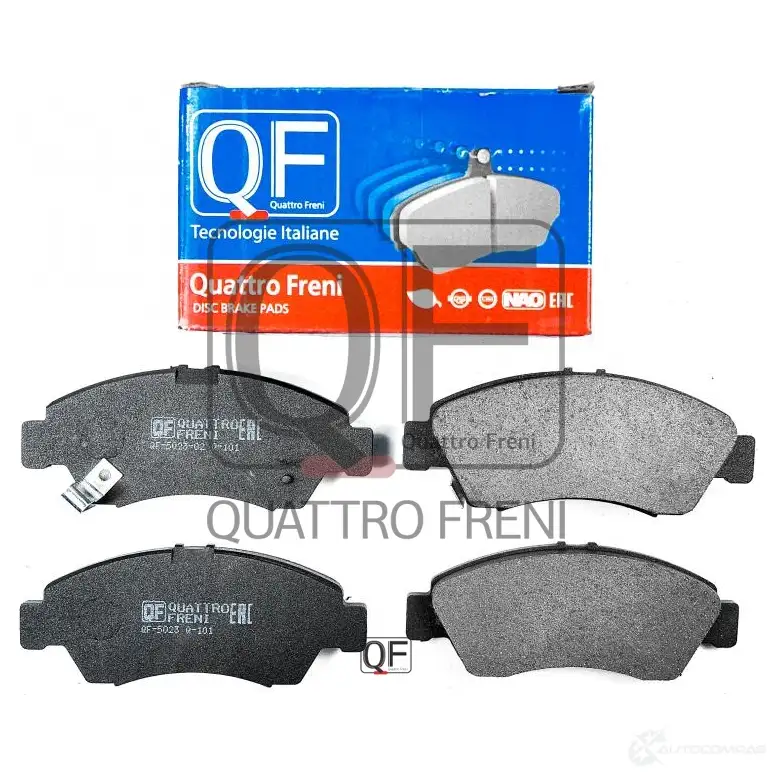 Колодки тормозные дисковые спереди с механическим датчиком QUATTRO FRENI QF502302 PE 4T5 1439947047 изображение 0