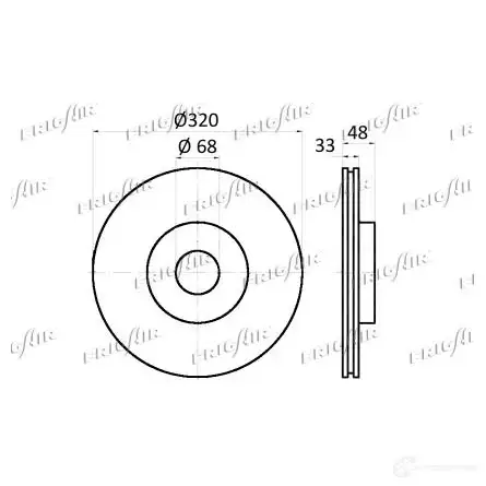 Тормозной диск FRIGAIR 4058903110100 1224721198 DC10.114 7025 FJ0 изображение 1