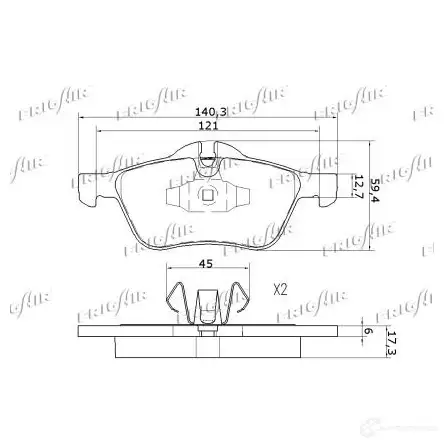 Тормозные колодки дисковые, комплект FRIGAIR 8W XQZ0 PD02.506 2477881 4058903110827 изображение 1