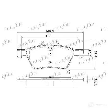 Тормозные колодки дисковые, комплект FRIGAIR 8W XQZ0 PD02.506 2477881 4058903110827 изображение 2