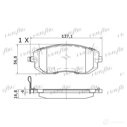 Тормозные колодки дисковые, комплект FRIGAIR PD24.501 4058903099788 B1NL T2 2478049 изображение 1