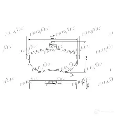 Тормозные колодки дисковые, комплект FRIGAIR 2477962 BC 3MCB PD10.509 4058903111244 изображение 1