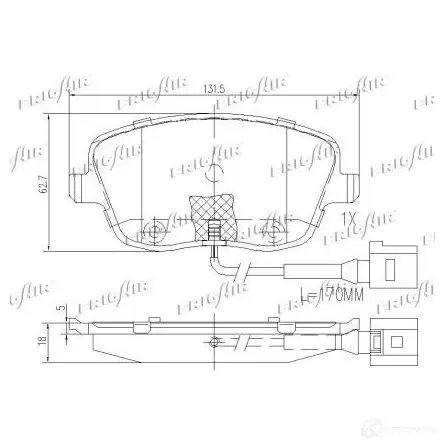 Тормозные колодки дисковые, комплект FRIGAIR PD10.517 V K3FA5 1424291101 4058903113279 изображение 1