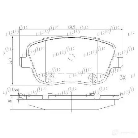 Тормозные колодки дисковые, комплект FRIGAIR PD10.517 V K3FA5 1424291101 4058903113279 изображение 2