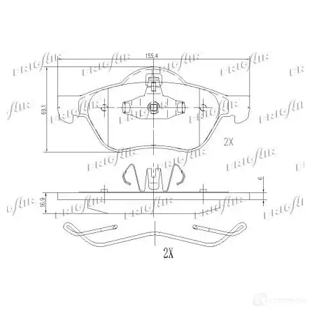 Тормозные колодки дисковые, комплект FRIGAIR 1424291098 4058903113354 2 4W6WWV PD09.511 изображение 2