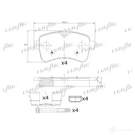Тормозные колодки дисковые, комплект FRIGAIR PD04.542 4058903113170 QXAO 4S 1424291088 изображение 1