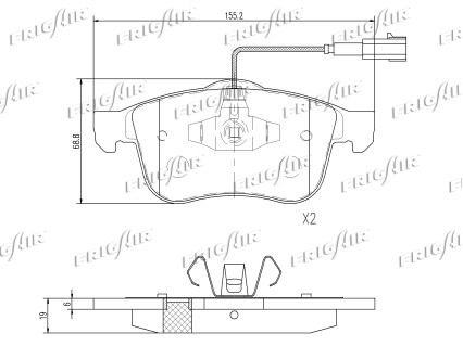 Тормозные колодки дисковые, комплект FRIGAIR PD04.549 H7FNKW N 1440550836 изображение 1