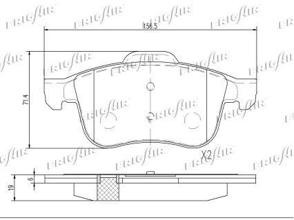 Тормозные колодки дисковые, комплект FRIGAIR PD04.549 H7FNKW N 1440550836 изображение 2