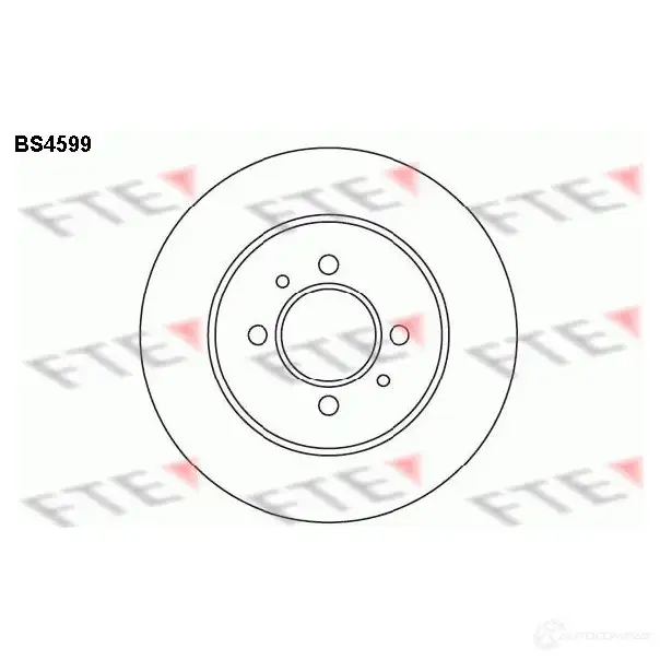 Тормозной диск FTE 4028569366951 606511 GIZLWK F BS4599 изображение 0