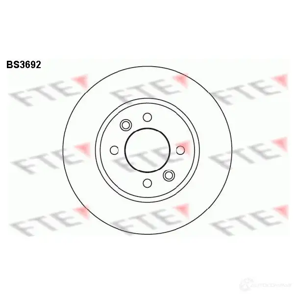 Тормозной диск FTE 2EJ6 X 606236 BS3692 4028569031019 изображение 0