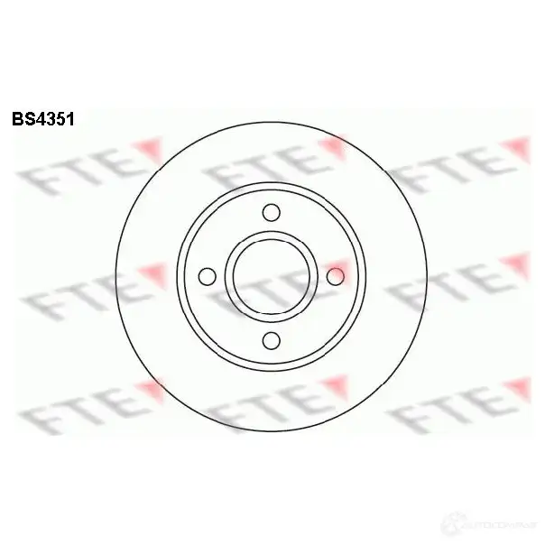Тормозной диск FTE BS4351 Z4AA I 606390 4028569298948 изображение 0