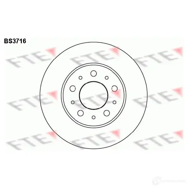 Тормозной диск FTE bs3716 606247 MT5J6 D2 4028569031125