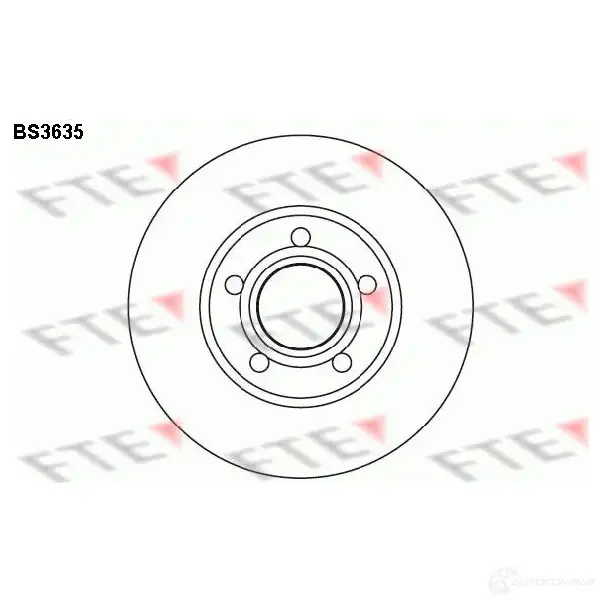 Тормозной диск FTE 4028569030760 bs3635 606209 VL2U V