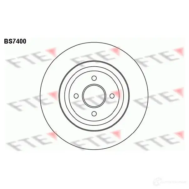 Тормозной диск FTE 4028569699158 BS7400 3 X3O6RU 607811 изображение 0
