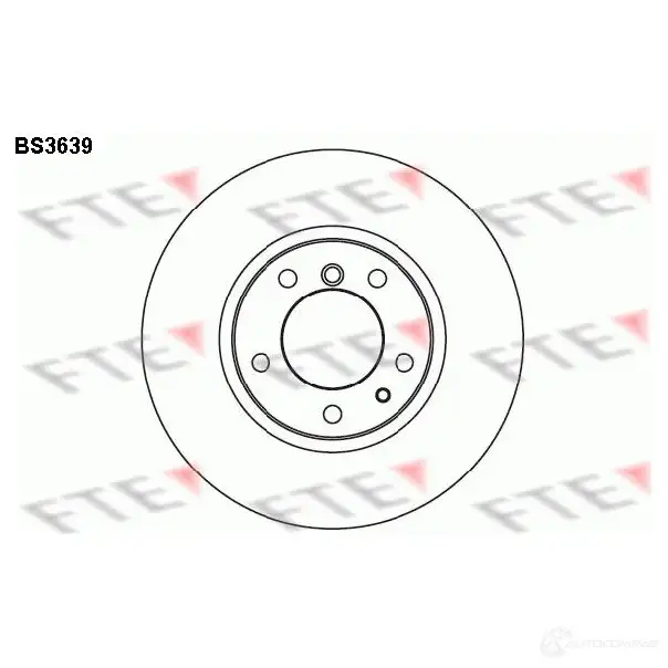 Тормозной диск FTE BS3639 4028569030784 606210 F5 FJ7D