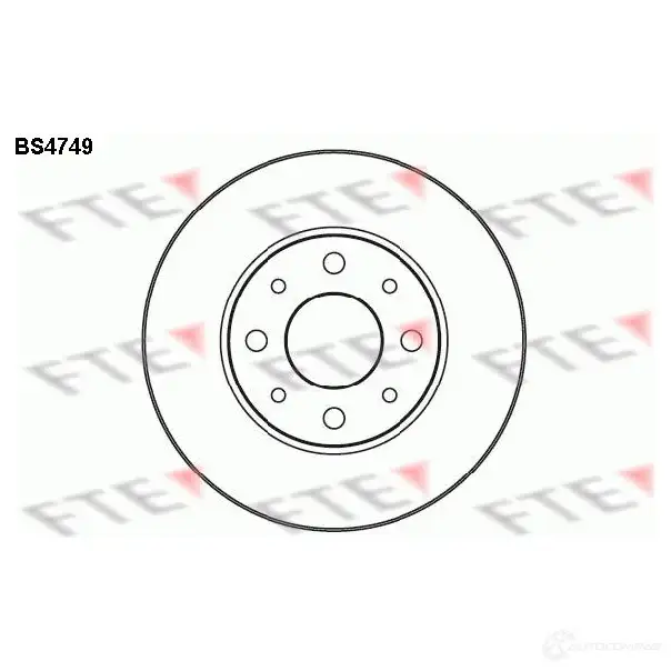 Тормозной диск FTE DZHDH QP 4028569335636 BS4749 606628 изображение 0