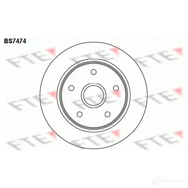 Тормозной диск FTE 4028569700625 BS7474 607911 TO47N 2 изображение 0