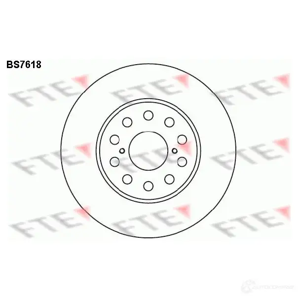 Тормозной диск FTE 4028569703404 608132 KW7N3 MG BS7618
