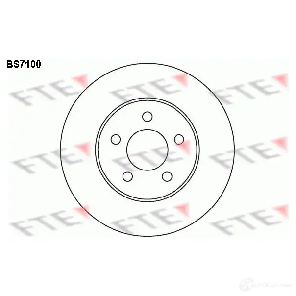 Тормозной диск FTE BS7100 4028569457628 607305 DWD WDJZ
